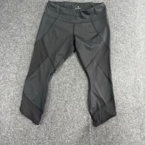 Athleta Black and Gray Striped Front Compression Legging 311276‎ Size MP